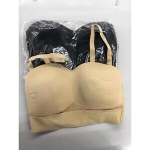 Rhonda shear molded mesh strapless convertible 2 pack size small new HSN